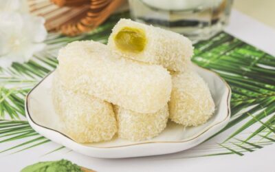 Bocadillos de coco y matcha: snack supersaciante