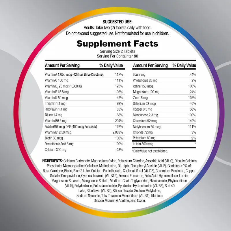 Centrum Minis Silver Multivitamínico para mujer 5 Plus, suplemento multimineral con vitamina D3, vitaminas B, ingredientes sin OMG,