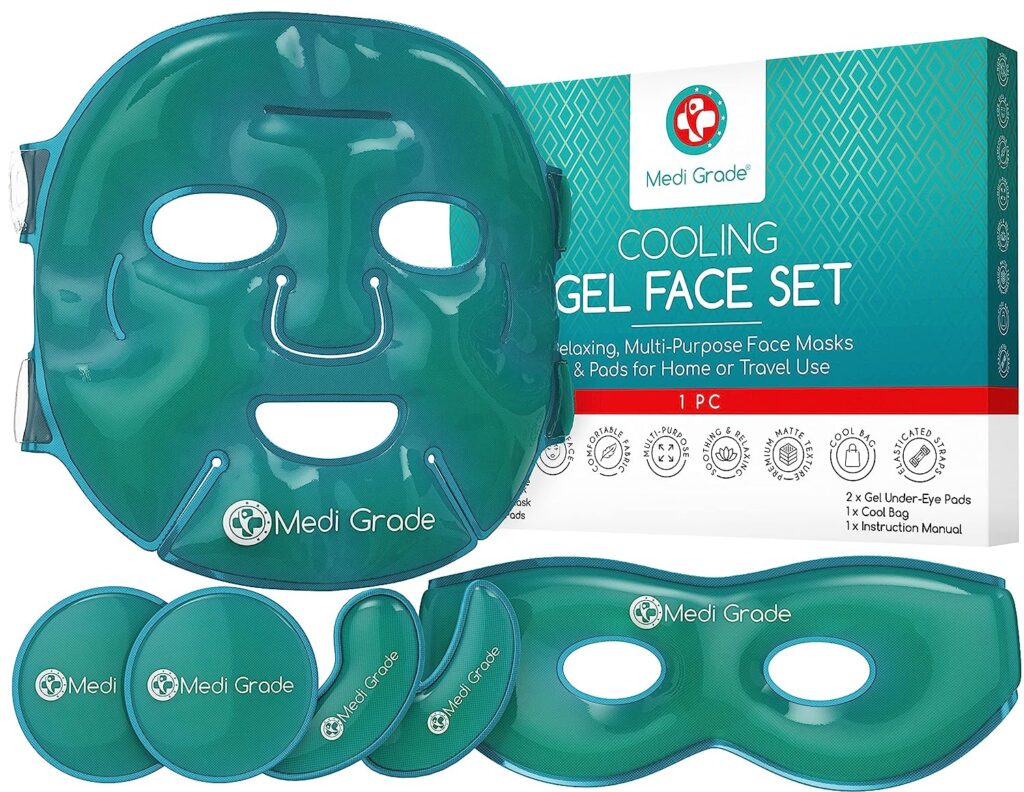¿Quieres lucir una piel radiante y unos ojos sin ojeras ni hinchazón? Prueba la Máscara facial refrescante y máscara de ojos fríos, con tecnología de gel seguro y efectivo que alivia y rejuvenece tu rostro. Aprovecha esta oferta especial y llévate el juego completo de paquetes de hielo para ojos, debajo de los ojos y la cara, con una bolsa fresca incluida para conservarlos. 