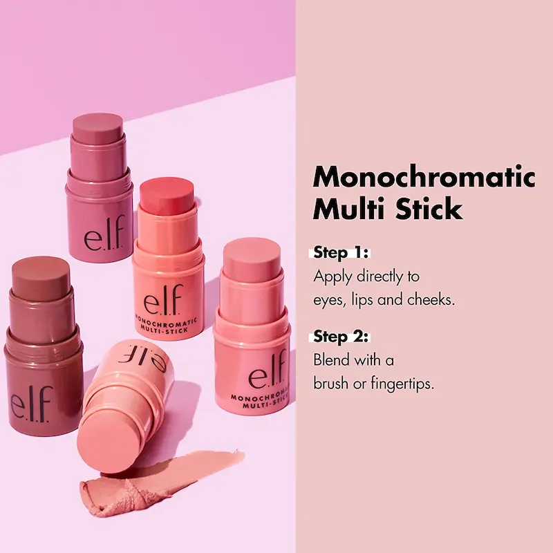 e.l.f. Multibarra monocromática, color lujosamente cremoso y mezclable, para ojos, labios y mejillas, vegano y libre de crueldad, cereza bronceada, 0.155 onzas 