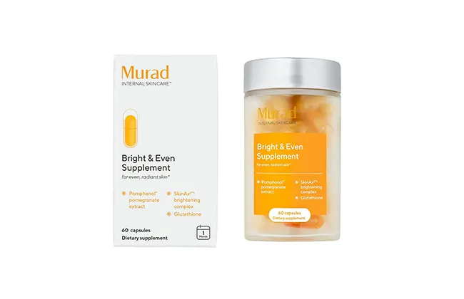 Murad Paquete de suplemento iluminador, suplemento brillante y uniforme, con extracto de granada puro, suministro para 30 días y corrector de círculos oscuros Vita C