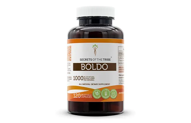 Secrets of the Tribe Boldo 120 Cápsulas, 1000 mg, Boldo (Peumus boldus) Hoja Seca (120 Cápsulas)