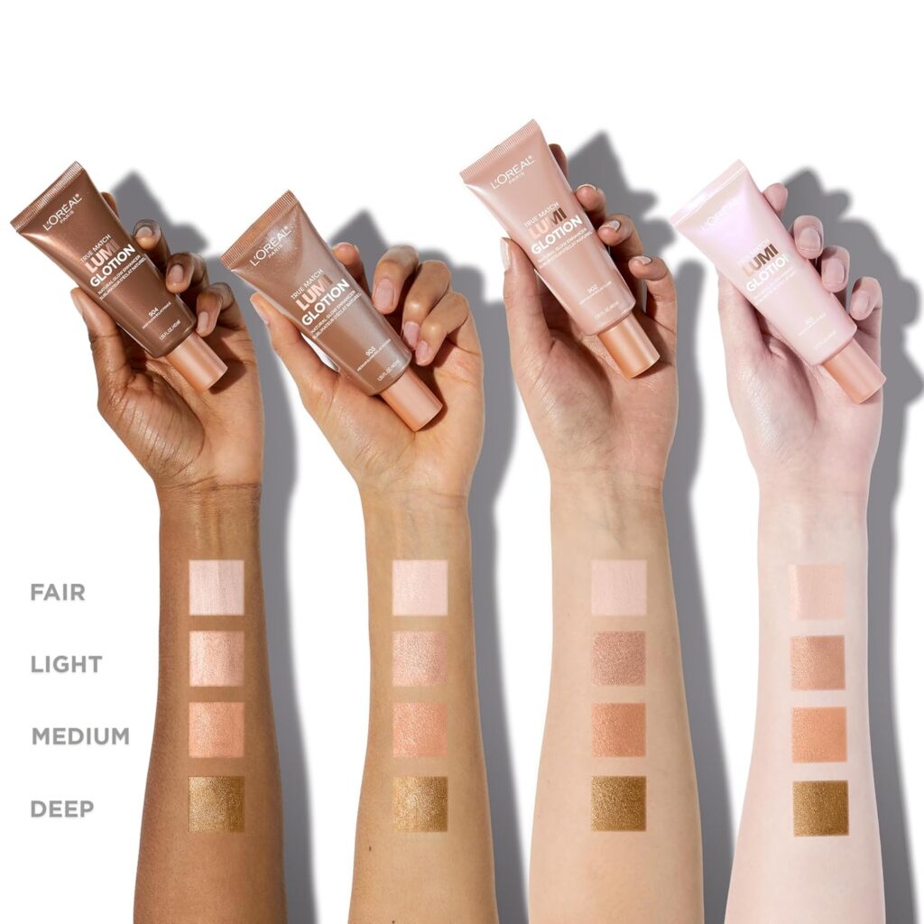 Cosmético L'Oreal Paris True Match Lumi Glotion, loción potenciadora natural de brillo, Total 1, Deep 