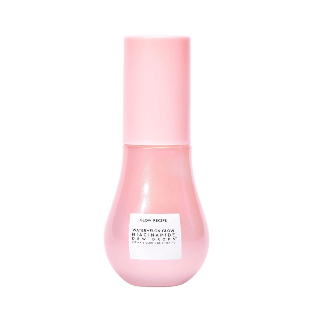 Glow Recipe Watermelon Glow - Suero hidratante de niacinamida con ácido hialurónico, aceite de moringa + vitamina E, suero facial ligero e iluminador líquido de imprimación, tamaño de viaje (0.5 fl oz) 